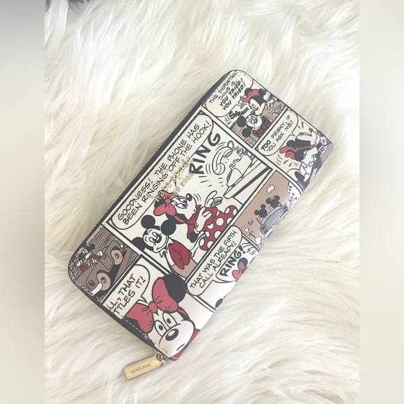 DISNEY X KATE SPADE MICKEY MOUSE CONTINENTAL ZIP AROUND WALLET K9327 NWT $249 - Picture 2 of 7